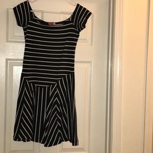 Ruby Rox black and white stripped dress